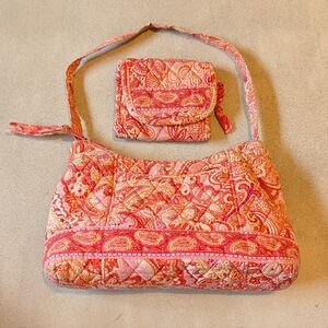 Vera Bradley Retired Sherbet Print Should Bag And Wallet